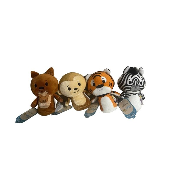 Noah's Ark Itty Bittys TIGER ZEBRA KANGAROO & MONKEY Plush 4 Set 2016 Hallmark - Picture 1 of 16